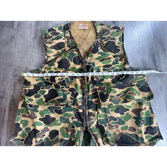 SAFTBAK Camo Vest Mens L Hunting with Game Pouch Shell Pockets Fishing Vintage - Picture 10 of 11
